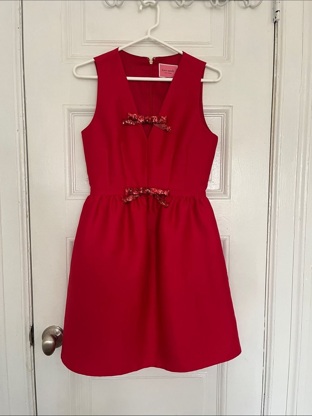 Kate Spade Red Sequin Bow Mini Dress NWT